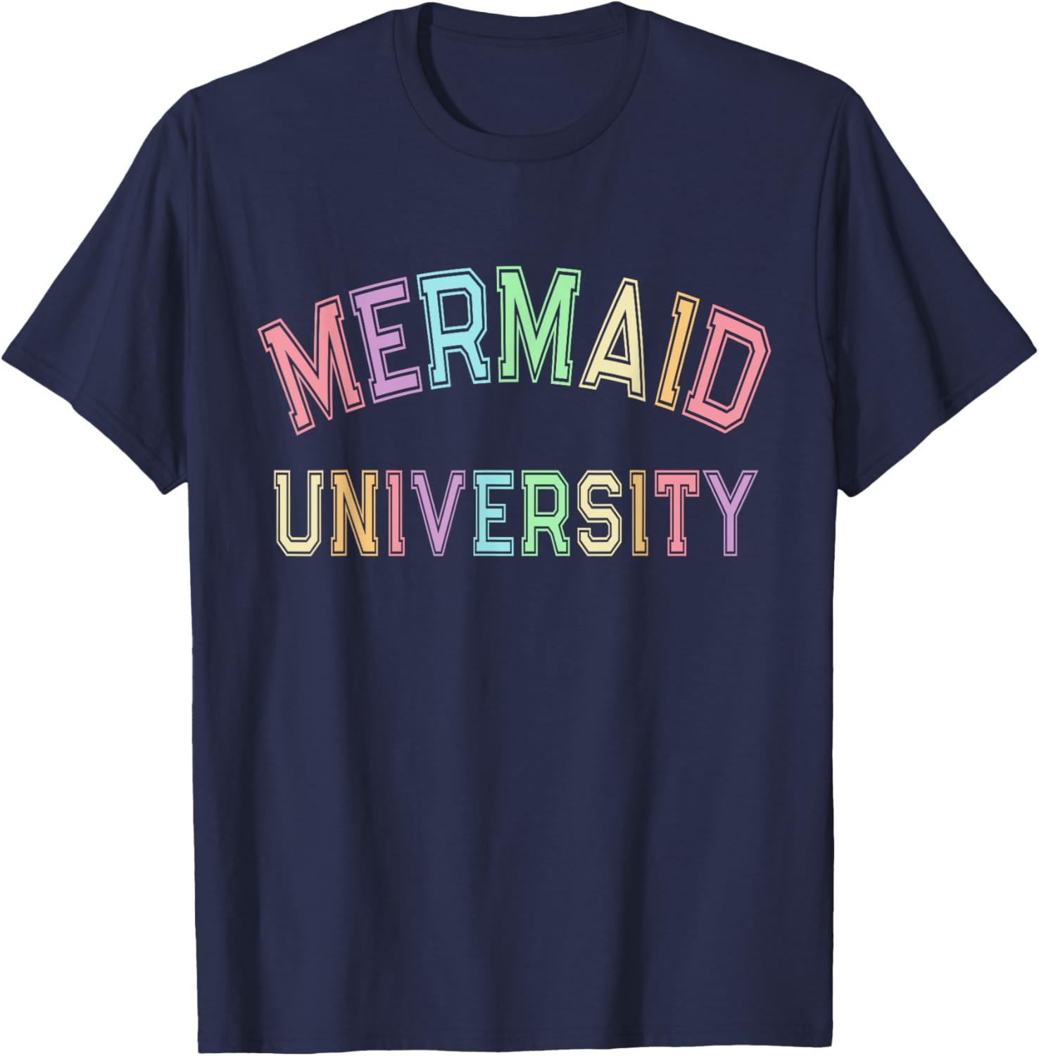 Cute MERMAID UNIVERSITY Girl Team Mom Daughter Crew Swimming T-Shirt S разноцветный
