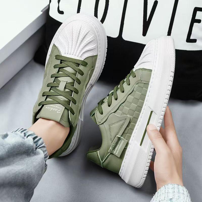 Shell-toe White Shoes Men's Inner Height Enhancement Spring New Style Fashionable Sports and Casual Trendy Shoes Versatile Thick-soled Shoes