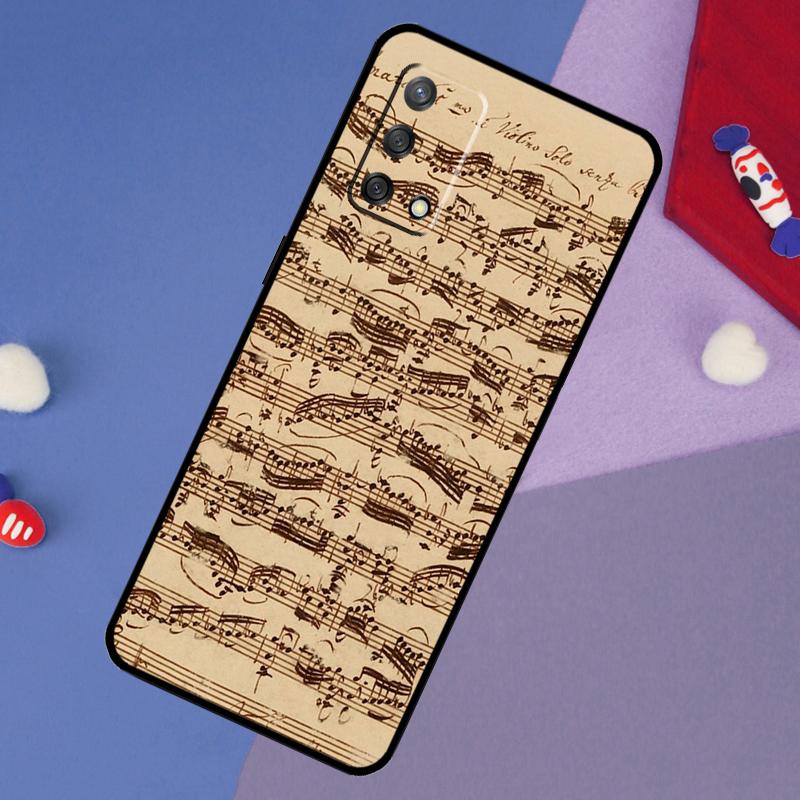 Sheet Music Case For OPPO A17 A54 A57 S A77 A74 A94 A5 A9 A53 A15 A16 A76 A96 A52 A72 A18 A58 A98 A78