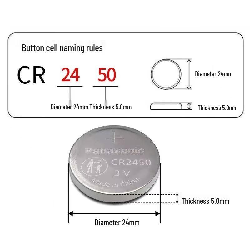 Panasonic CR2450 3V Lithium Battery for Bluetooth Devices & BMW Remotes