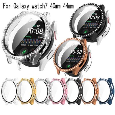 Glitzernder Diamant Vollschutz Glas Hülle Für Samsung Galaxy Watch 7 40mm 44mm Bildschirmschutz Hülle Hartschale & Glasfolie