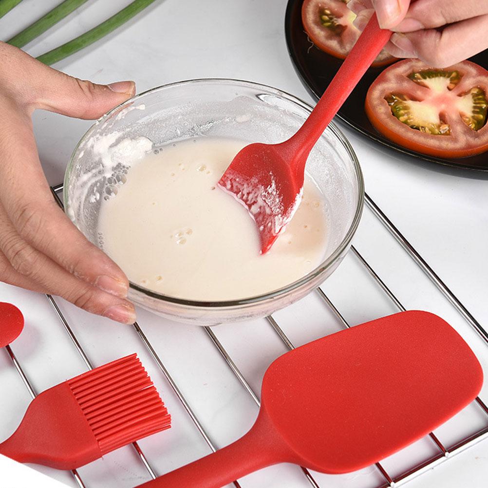 3 Pcs Food Grade Silicone Spatulas Set Heat Resistant Non Stick Spatula Kitchen Utensils for Cooking Baking