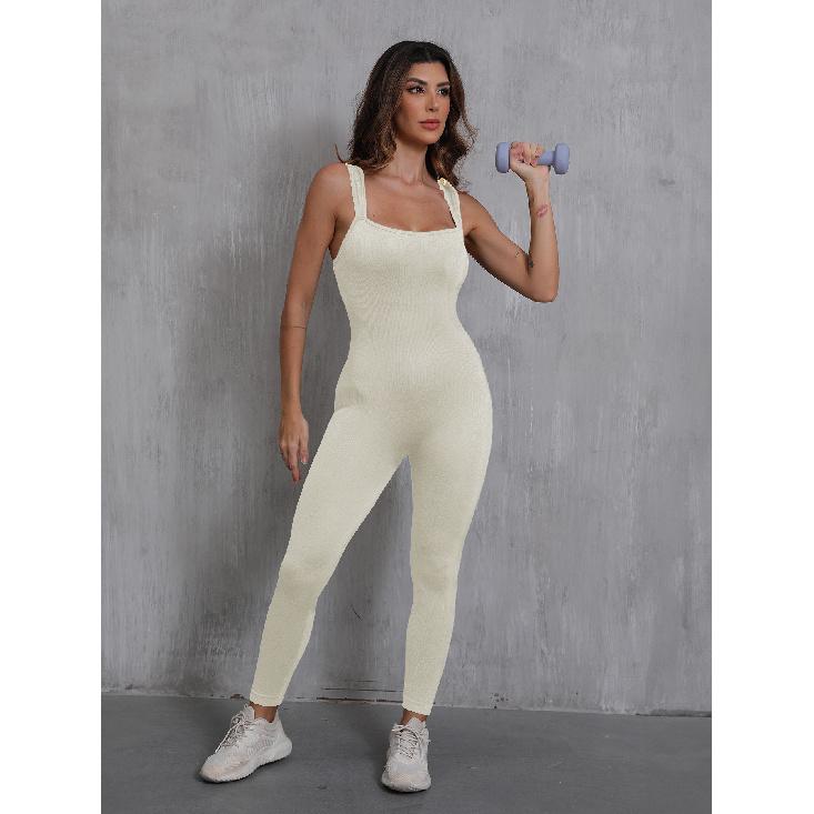 

Yoga Fitness Suit, Yoga Jumpsuit, Sexy Solid Color, High Waisted, Waist Cinching Vest, Jumpsuit For Women L рожевий червоний колір