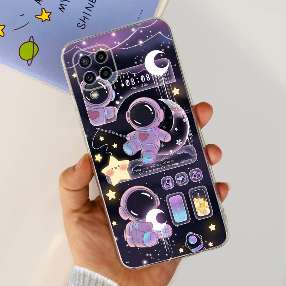 For Samsung Galaxy M32 Case SM-M325F Cover Popular Flower Clear Silicone Soft TPU Funda For Samsung M32 4G M 32 GalaxyM32 Bumper