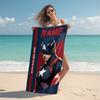 Personalized Captain America's Shield Beach Towel Microfiber Beach Towel Thin Absorbent for Beach Swimming Yoga Bath Sports. 091064