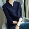 Pure Cotton Long-sleeved T-shirt Women's Stand-up Collar Bottoming Shirt Autumn New Korean Style Fashion Top