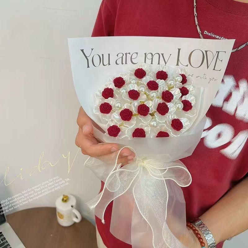 DIY Kreative Nicht-Verwelkende Rosen Handstrauß Materialpaket Geschenk für den Valentinstag der Freundin