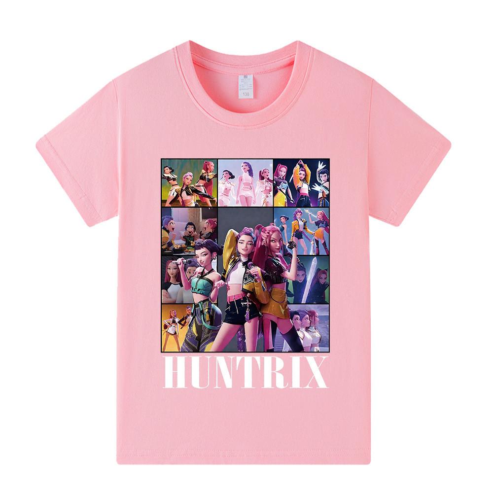 A1223 Kids Boys Girls Kpop Rumi Zoey Mira Print Short Sleeves T-shirt