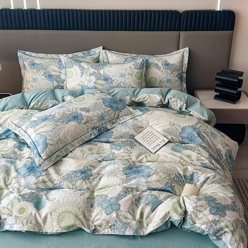 Colorful Flowers Duvet Cover Set Garden Style Quilt Cover 100% Cotton High Quality Queen King Size Bedding Set for Girls Woman