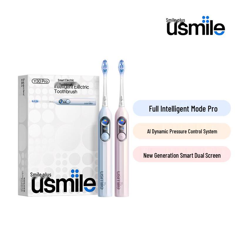 

usmile Y30Pro Smart Sonic Electric Toothbrush Dual Pack (Aurora Blue & Fantasy Pink) CN plug (adapter included)