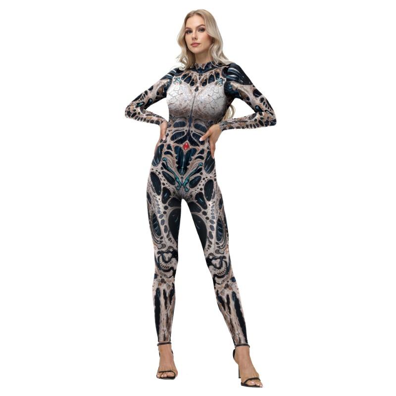 

Хэллоуинские женские леггинсы с цифровой печатью, пародийный комбинезон, женский костюмные колготки XL