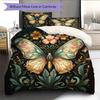 Butterfly in Flower Bushes  Pattern Bedding Quilt Set Quilt Cover Pillowcase Home Decoration  Gift (1 * duvet cover + 2 * pillowcase, without core)