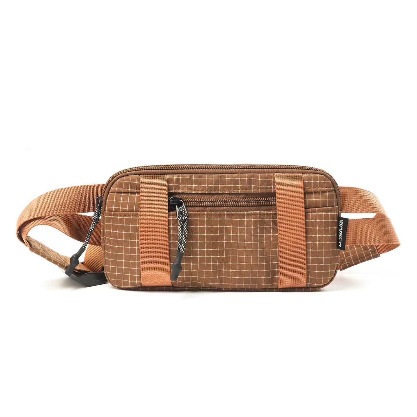 

Outdoor messenger bag women s mini mobile phone bag men s summer simple sports fanny pack light cycling breast bag коричневый