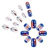 Independence Day French Tip Press on Nail Short Square Fake Nail Glues on Nail Artificial False Nail for Nail Decors