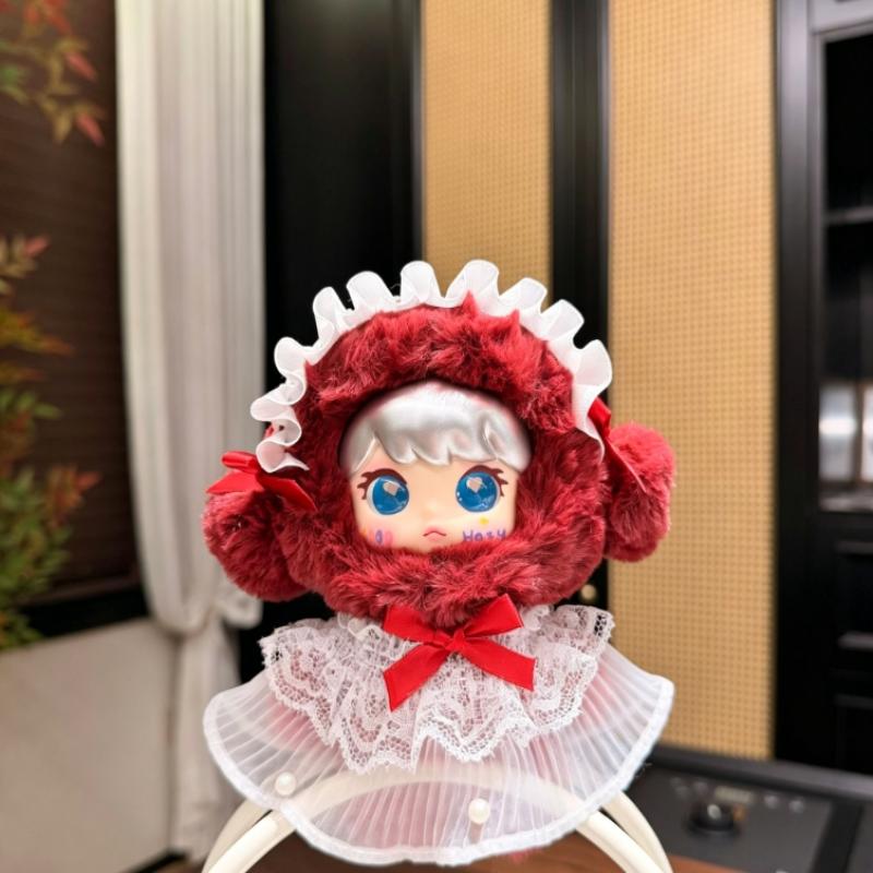 French Lace Plush Doll Keychain Cute Soft Vinyl Face Pendant for Girls Backpack Purse BFF Birthday Surprise Gift