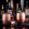 2 Pieces 530Ml 18 Ounces Moscow Mule Mug Stainless Steel Hammered Copper Plated Mojito Cup Bar Drinkware Beer Cocktail Glass