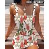 Women 2022 Summer Sleeveless Sexy Dress Suspender Skirt Printing Waist Tight Dress