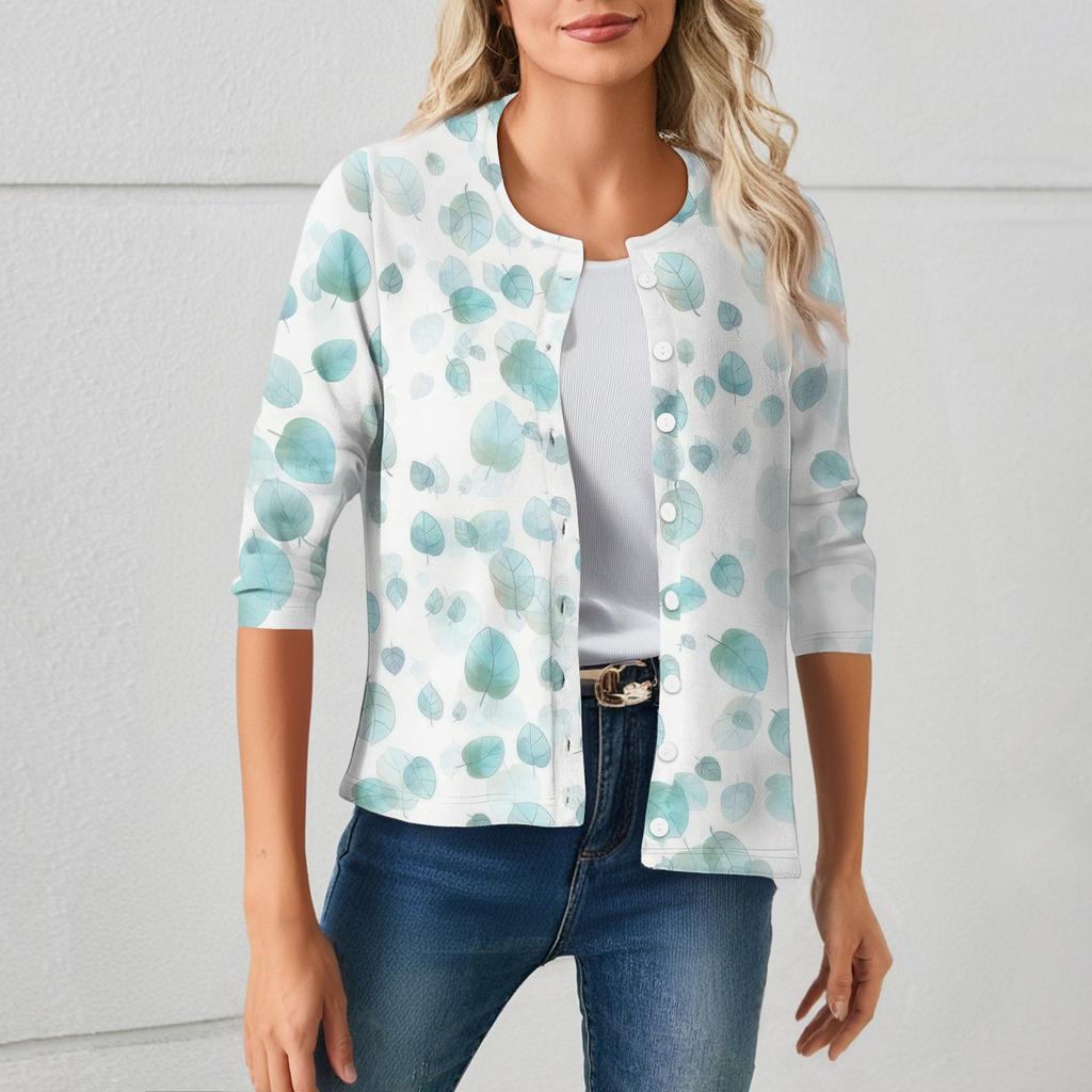 Women's Fashionable, Casual, Comfortable Floral Cardigan Jacket