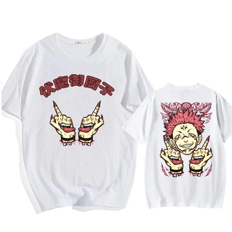 Men's and Women's Printed T-shirts, Oversized Loose Cotton Shirts, Japanese Anime Harajuku Round Neck Y2K Street Clothes