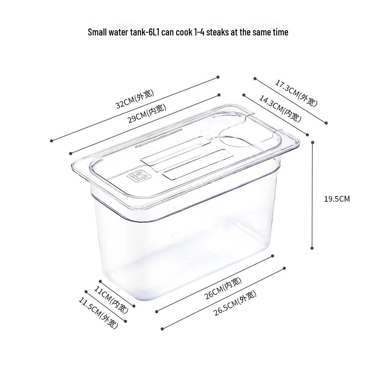 Sous Vide Water Tank Basin for Slow, Low-Temperature Cooking