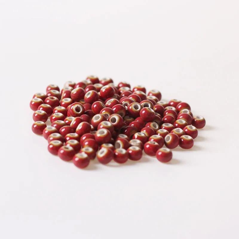 (50 Pcs/Lot) 6mm Round Ceramic Beads DIY Porcelain Loose Beads For Necklace Bracelet Jewelry Making