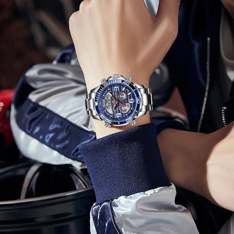 Top Brand Multi-function Waterproof Men's Watch Luminous Cool Student Electronic Watch Dual Display Chronograph Alarm Clock Sport Quartz Watch