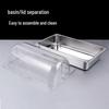FATTBAO Stainless Steel Food Display Tray with Double Flip Lid