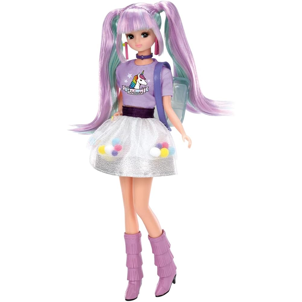 Takara Tomy Licca Unicorn Mix Doll Playset with Dress-Up Accessories for Ages 3 and Up