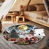 1 Piece Christmas Round Rug Suitable For Living Room Bedroom And Kitchen Home Decoration Room Decoration Gift For Friends And Family