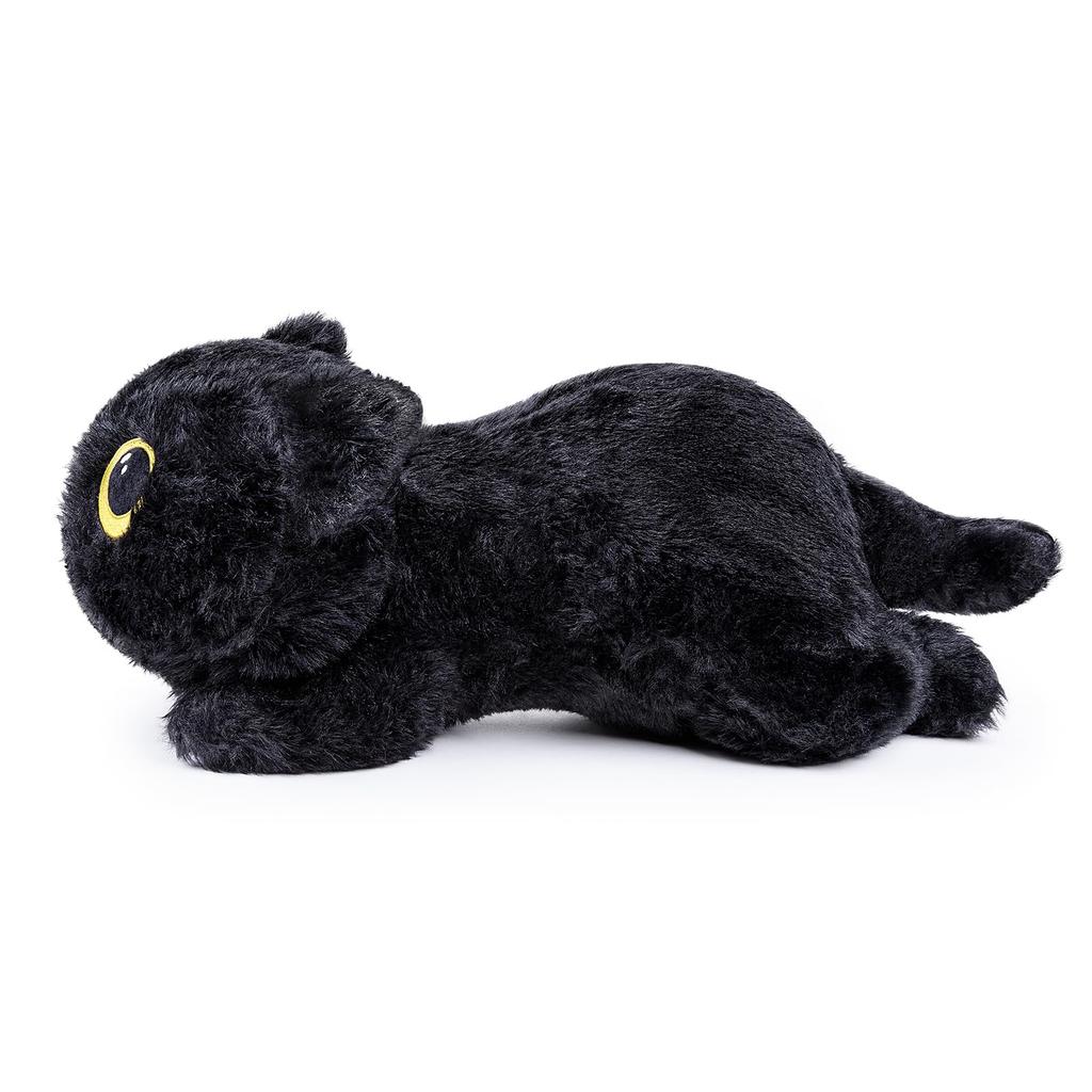 Black Cat Weighted Plush Toy with Cute Big Eyes, Soft To the Touch, 50cm, Perfect As a Birthday Gift (Black)