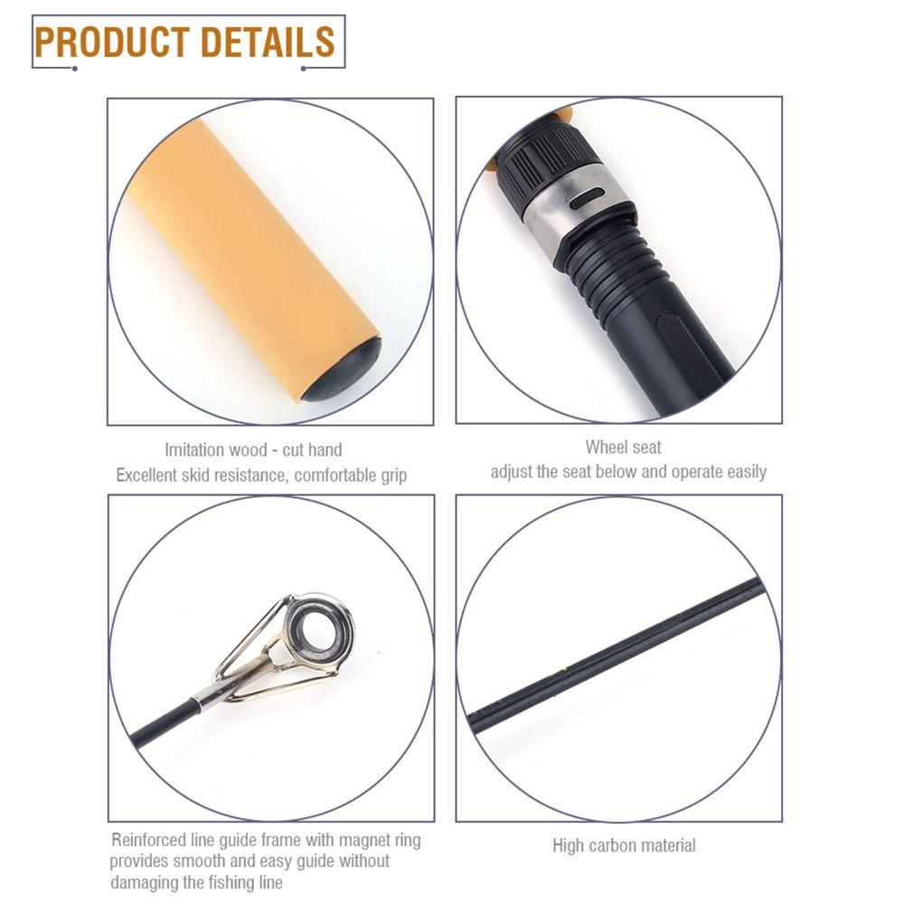 Portable Retractable Ice Fishing Rod 75cm Length Hard Rod Telescopic Fishing Rod Winter Fishing Rod Winter