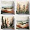 Pulse And Pine Tree Pattern Digital Printing Pillow Cover Short Plush Suitable Living Rooms Bedrooms Sofas Throw Cushion Cover