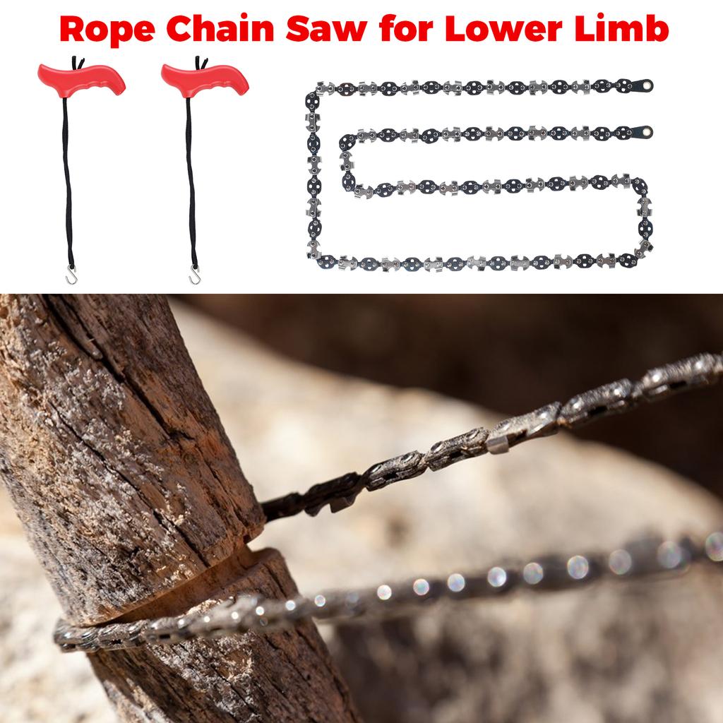 53 Inch Hand Rope Chain Saw Sharp Manual Tree Limb Chain Saw with 68 Teeth Folding Pocket Rope Chainsaw Tree Cutting Tool