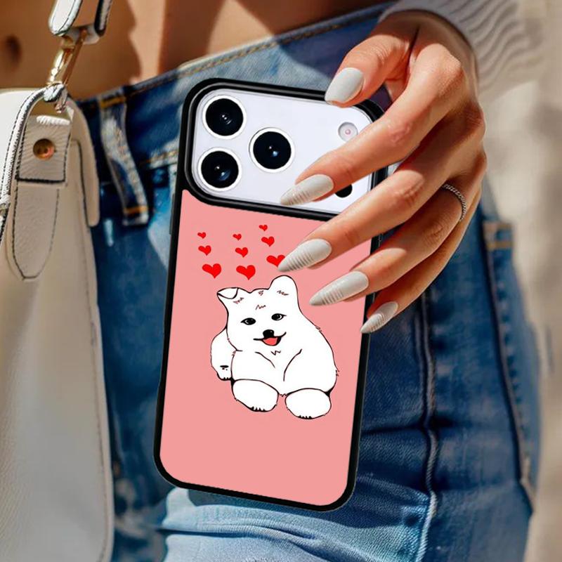 Samojeden Welpen Handyhülle Für iPhone 17 Air 14 15 13 12 Max Hülle Für Apple 16e 11 Pro Max Plus Coque