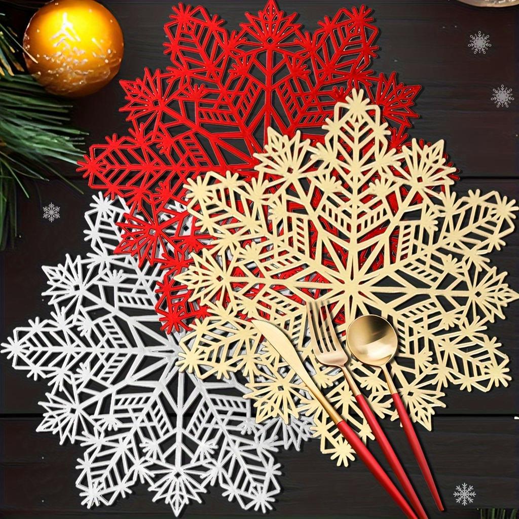 Rozzařte svůj vánoční stůl prostíráním se sněhovými vločkami, ideální pro vánoční stolní dekorace a večírky