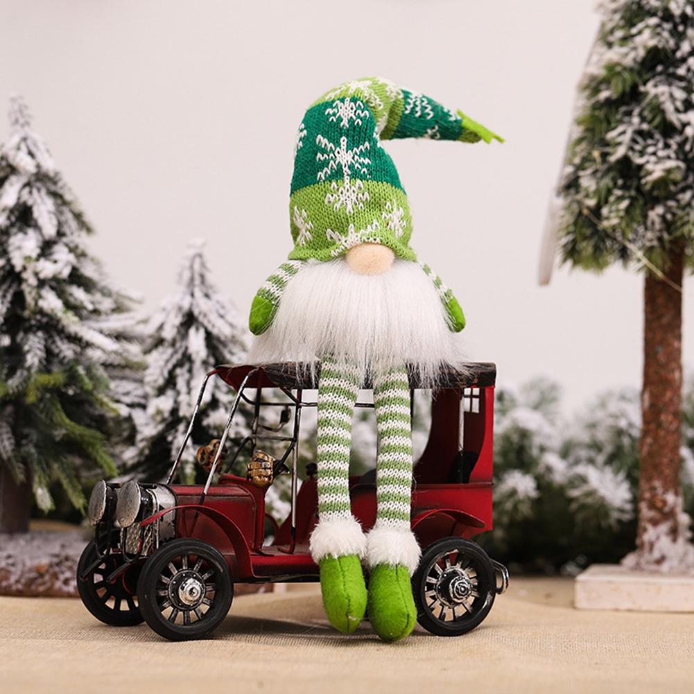 Christmas Gnomes Plush Dolls with Warm White Lights Tree Ornaments