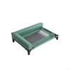 Lit surélevé pour animaux de compagnie Lit de camp respirant avec traversins Léger pour chiens, animaux de compagnie, intérieur Vert