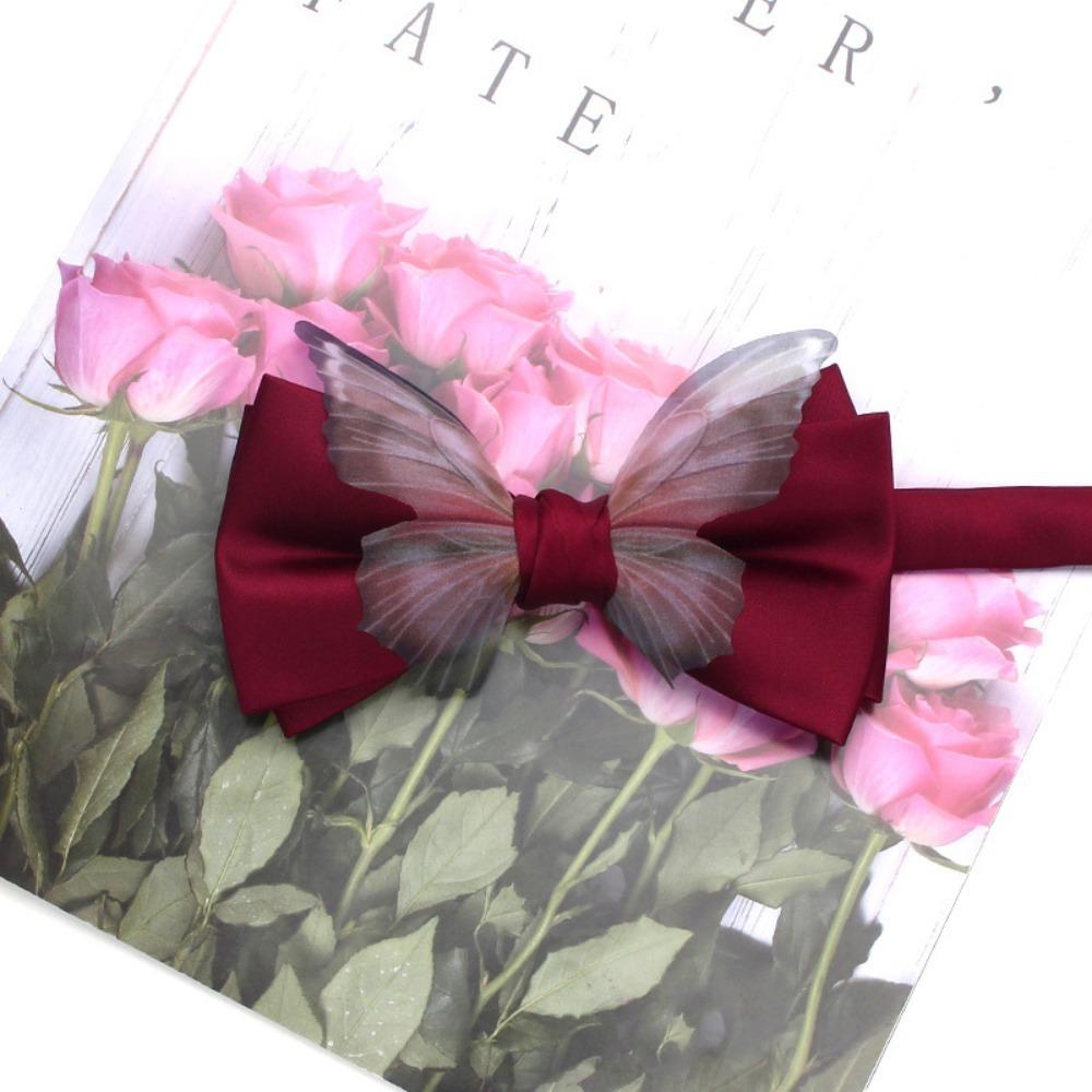Adjustable Men Necktie Solid Color Bridegroom Groomsman Cravat Fashion Butterfly Bow Tie  Shirt