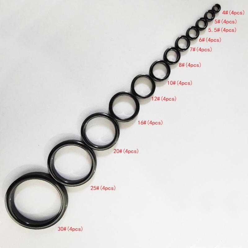 LTS 48pcs Ceramic Ring Rod Tip Guide Set (Sizes #4-30) for Repair and DIY Modifications.
