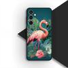 Schutzhülle Flamingo Vogel Blume für Samsung Galaxy S25 S24 S23 Fe Ultra Plus S7 Edge A05 A06 A16 A15 A35 Handyhülle