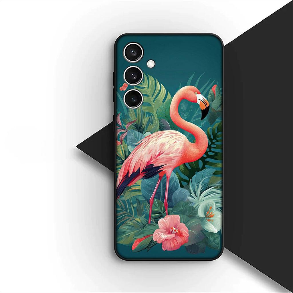 Schutzhülle Flamingo Vogel Blume für Samsung Galaxy S25 S24 S23 Fe Ultra Plus S7 Edge A05 A06 A16 A15 A35 Handyhülle