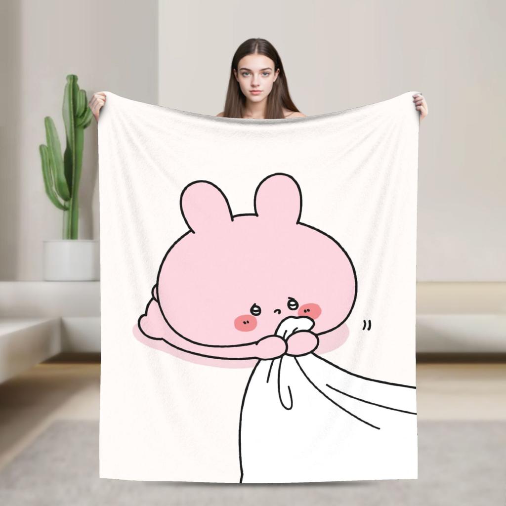 Warm Soft BlanketGirls Boys Camping A-Asamimichaan Throw Blanket  Flannel Bedspread For Home Decor Fluffy Sofa Bed Cover