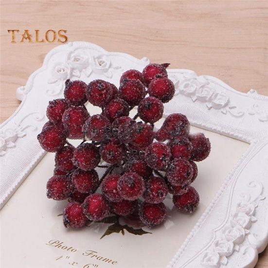 ALL-FASHION-MALL 1 Bukiet Mini Świąteczna Pianka Matowe Owoce Sztuczna Holly Berry