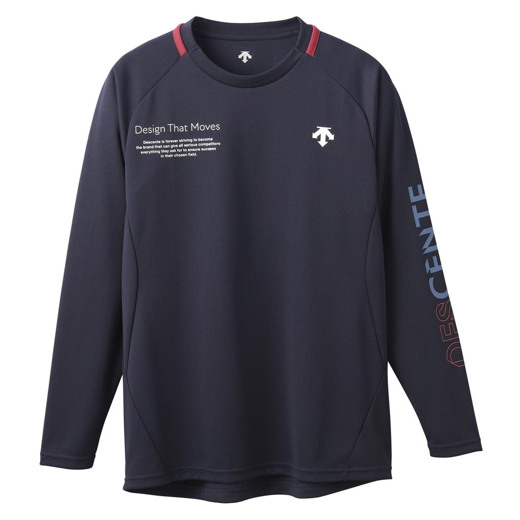 DESCENTE Long Sleeve Volleyball Easy Arm Flying Yuki Navy T-Shirt, Movement, Receive, Ishikawa,
