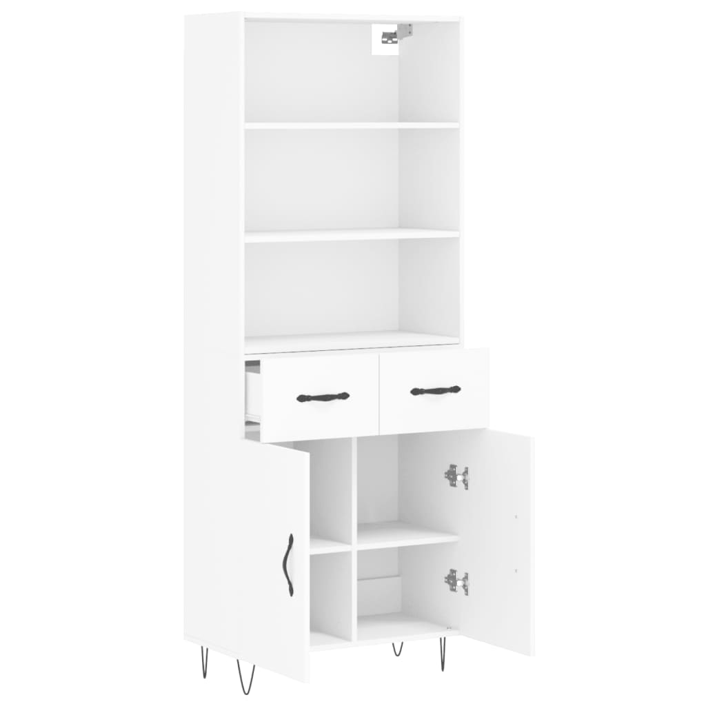 Highboard White 69.5 x 34 x 180 cm Particleboard