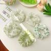 5pcs Cute Korean Preppy Hair for Women Girls Scrunchie Set Green Blue Series Floral Simple Print Pack