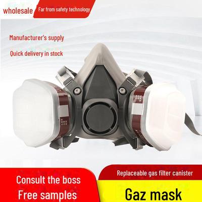 6200 Full-Face Gas Mask for Dustproof Grinding, Spray Painting, and Chemical Protection