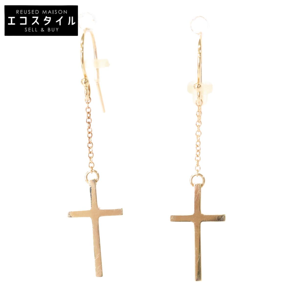 

MIZUKI 14K Cross Chain earring goldUsed
