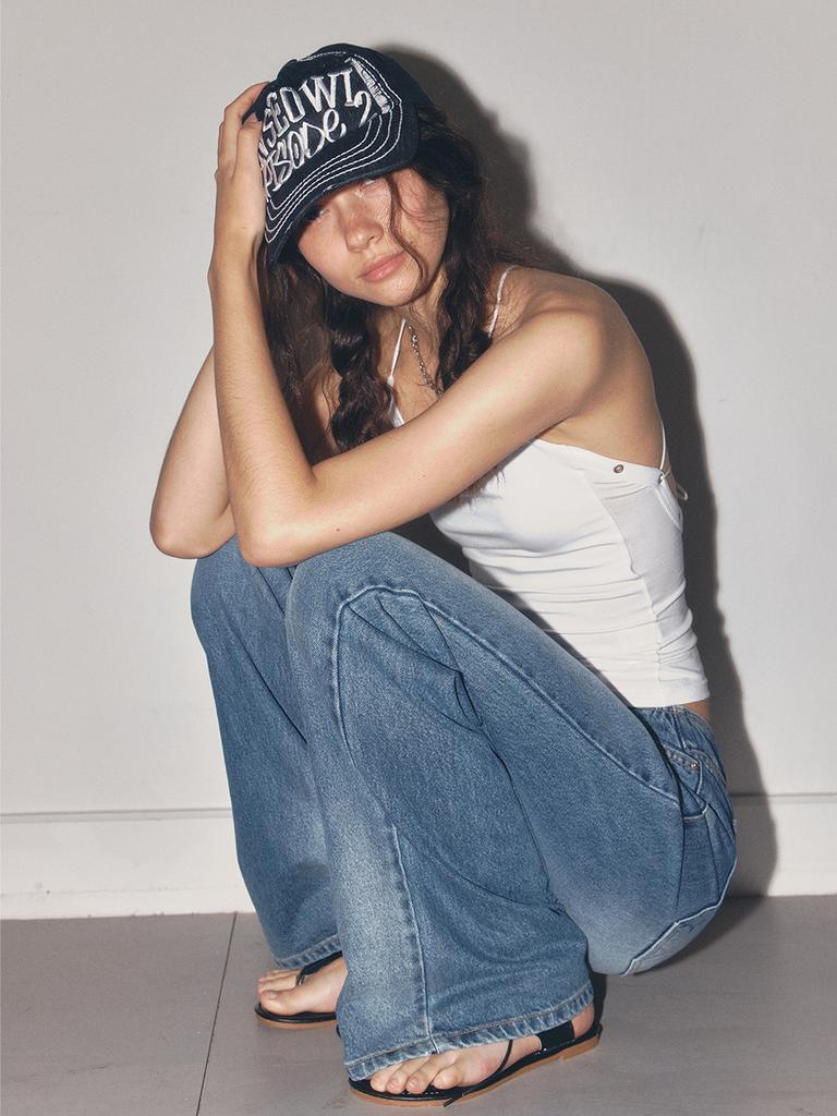 INSEOWL Washed Stitch Ball Cap - Denim Blue