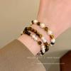 Vintage tiger's eye stone pearl beaded stacked bracelet niche bracelet bracelet bracelet jewelry